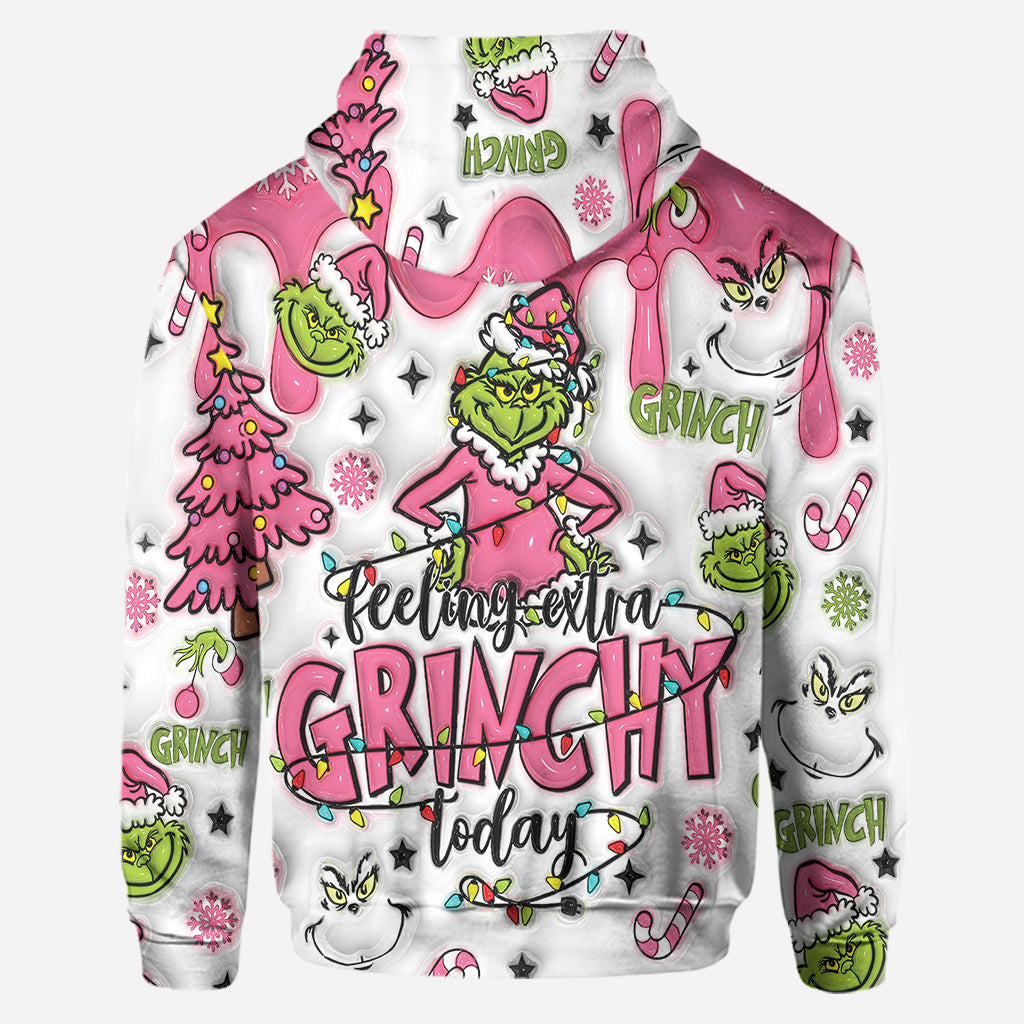 Personnalisation possible avec n'importe quel nom. Envie de faire la Grinche aujourd'hui ? Sweat à capuche et legging personnalisés avec étole de Noël.