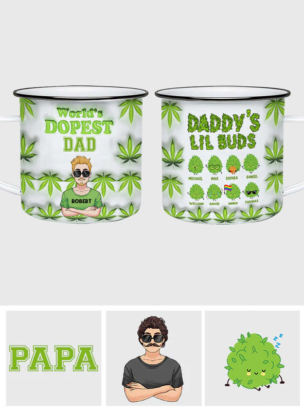 Le papa le plus cool du monde - Mug émaillé personnalisé pour papa