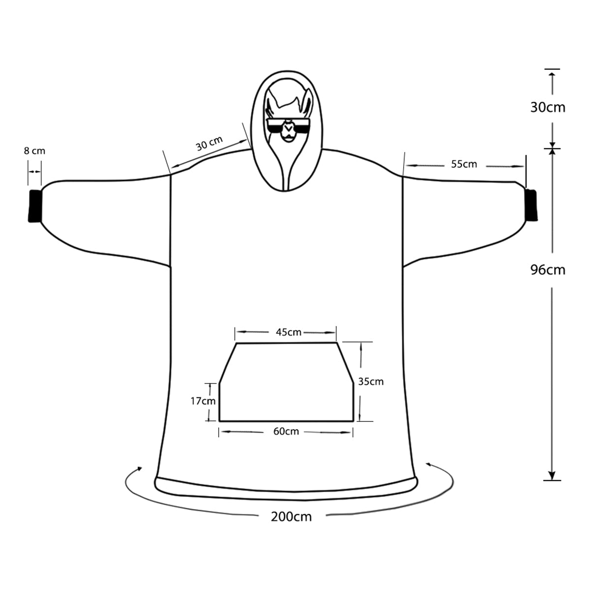 Attendez, quoi ? J'ai du caractère ! - Sweat à capuche personnalisé avec étole de Noël