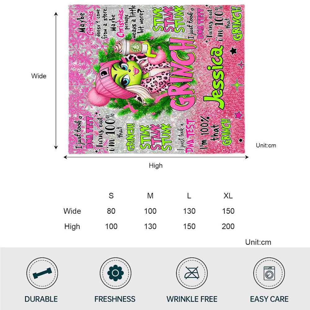 Merry Grinchmas - Personalized Stole Christmas Blanket
