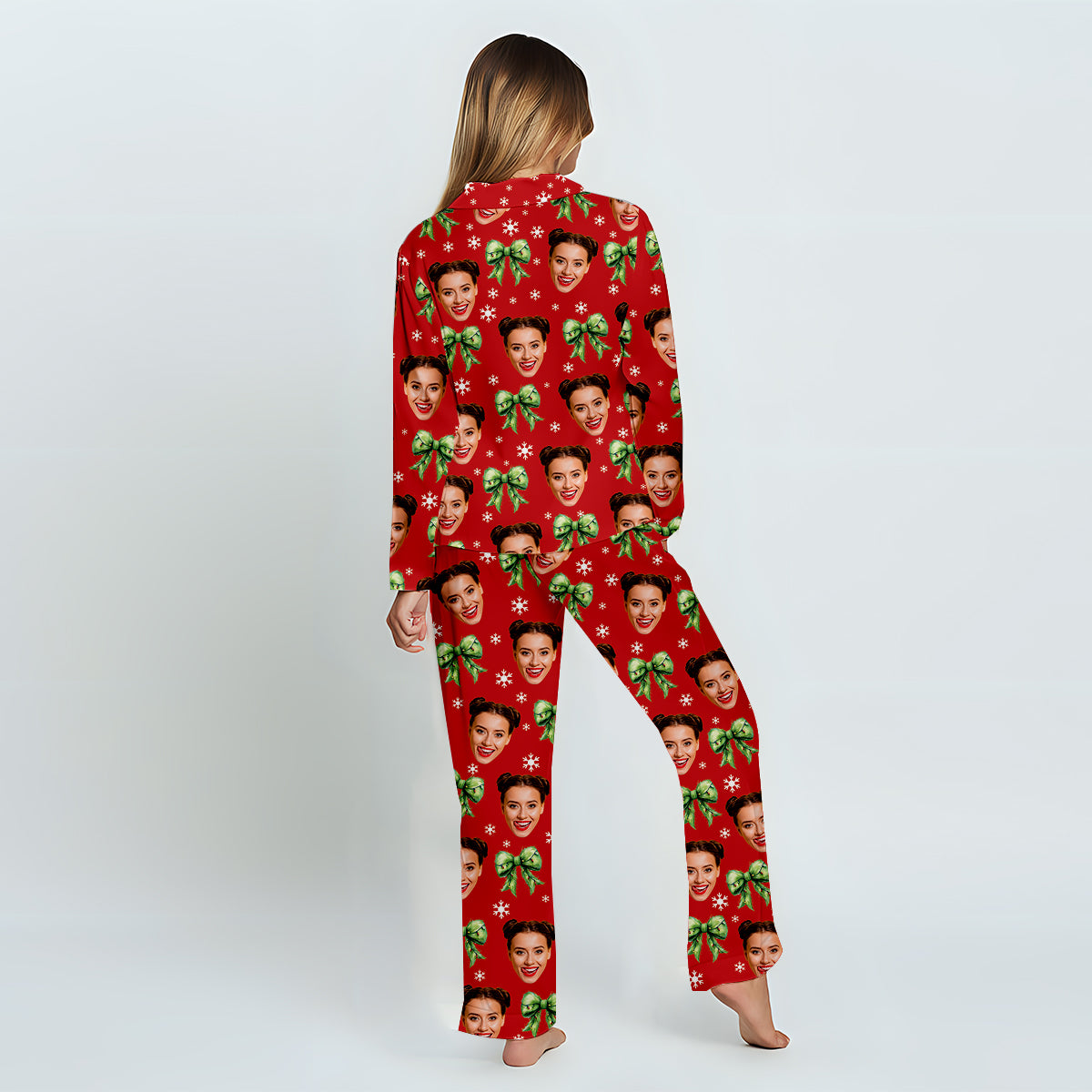Pyjama de Noël Coquette Grinchmas - Étole personnalisée et chemise à boutons