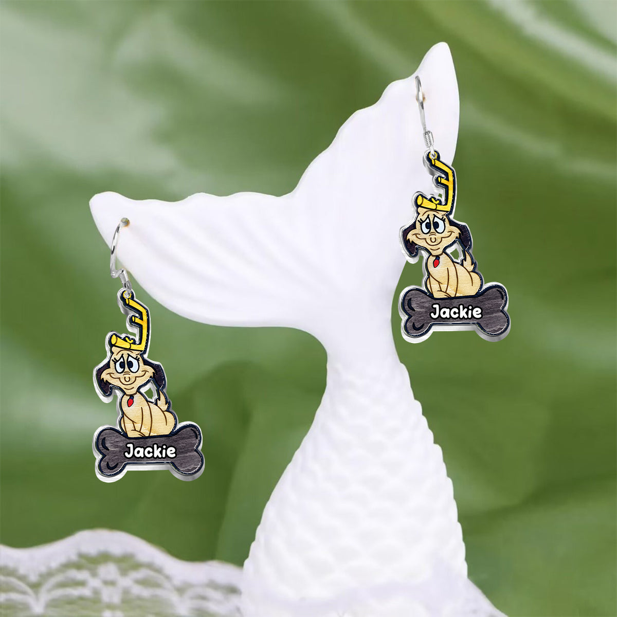 The Dog - Personalized Stole Christmas Earrings