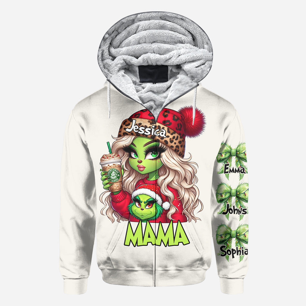 T-shirt personnalisé « Noël Grinchy » avec motif étole de Noël, disponible en plusieurs titres.