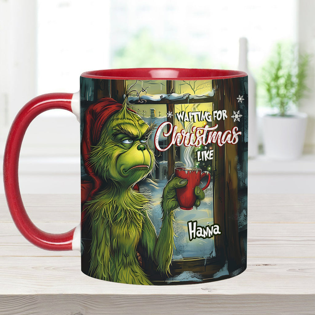 Waiting For Christmas - Personalized Stole Christmas Accent Mug