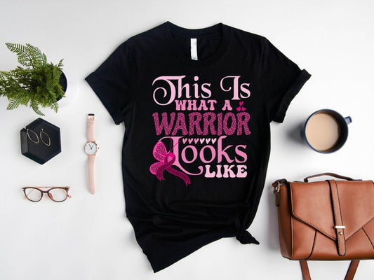 Voici à quoi ressemble une guerrière : T-shirt et sweat-shirt de sensibilisation au cancer du sein (0924)