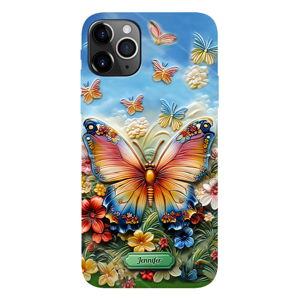 Coque de téléphone personnalisée avec magnifique motif papillon, abeille, libellule et colibri