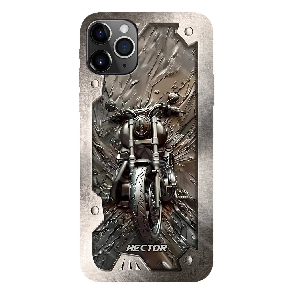 Coque de téléphone personnalisée avec motif motard vintage - Moto vintage