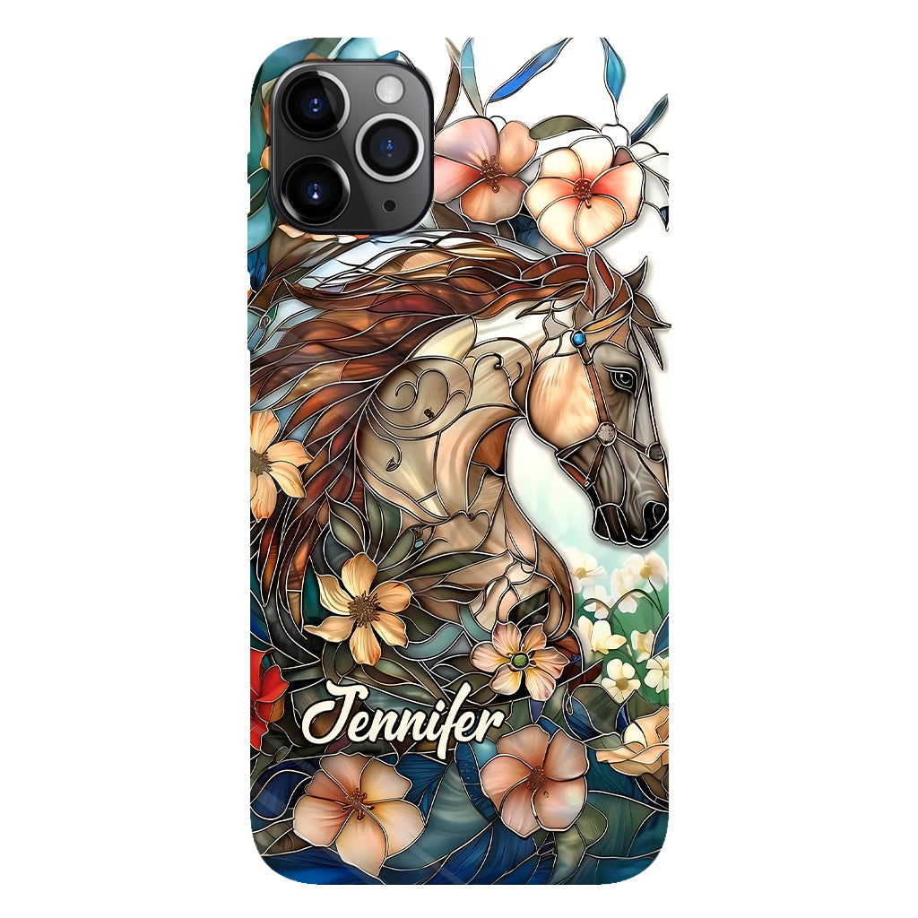 Coque de téléphone personnalisée « Amour des chevaux » avec motif intégral de cheval
