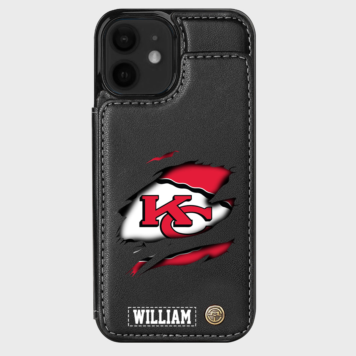 Passionné de football ? Étui portefeuille personnalisé pour téléphone, style football américain.