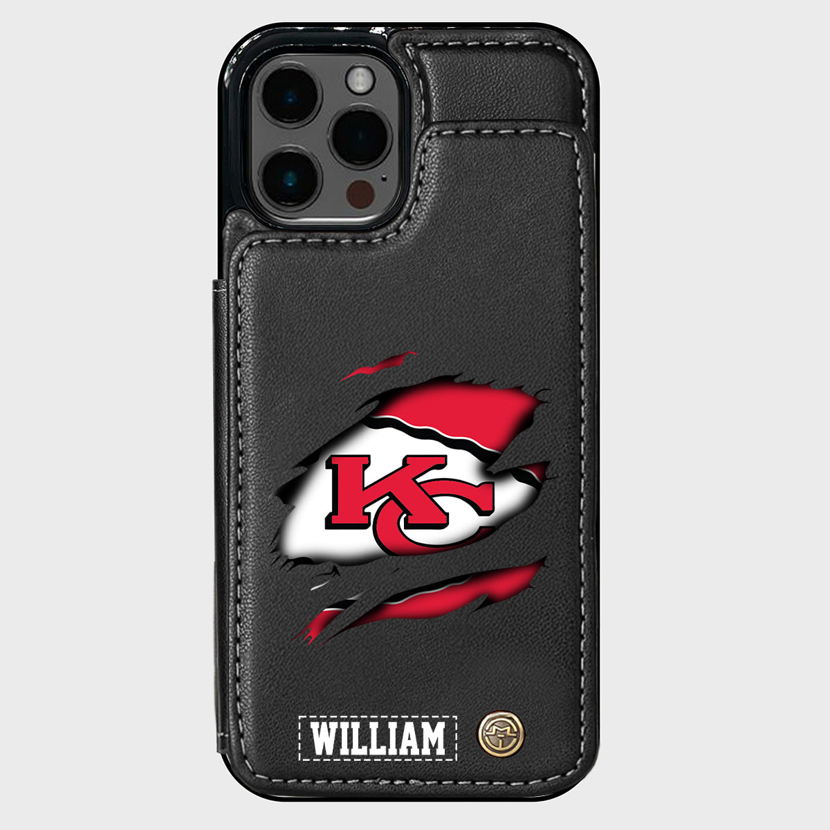 Passionné de football ? Étui portefeuille personnalisé pour téléphone, style football américain.