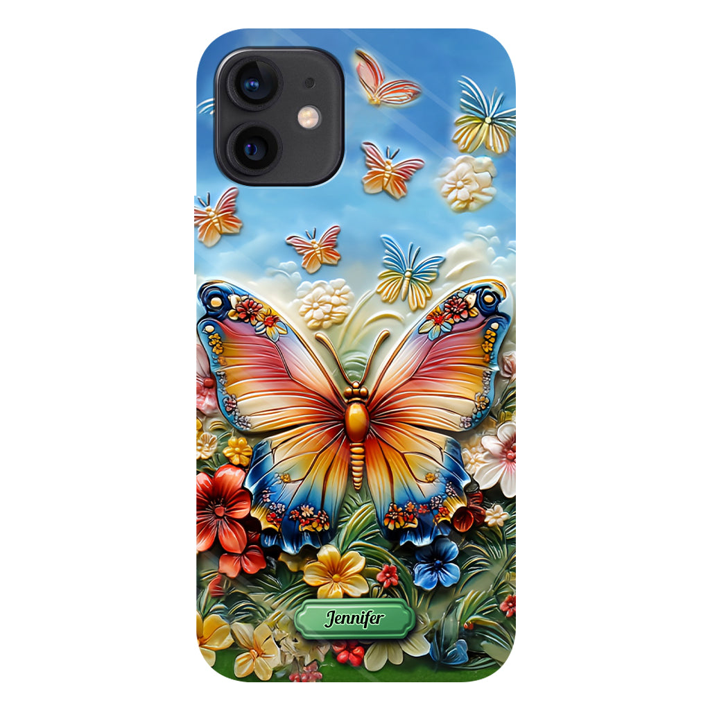 Coque de téléphone personnalisée avec magnifique motif papillon, abeille, libellule et colibri