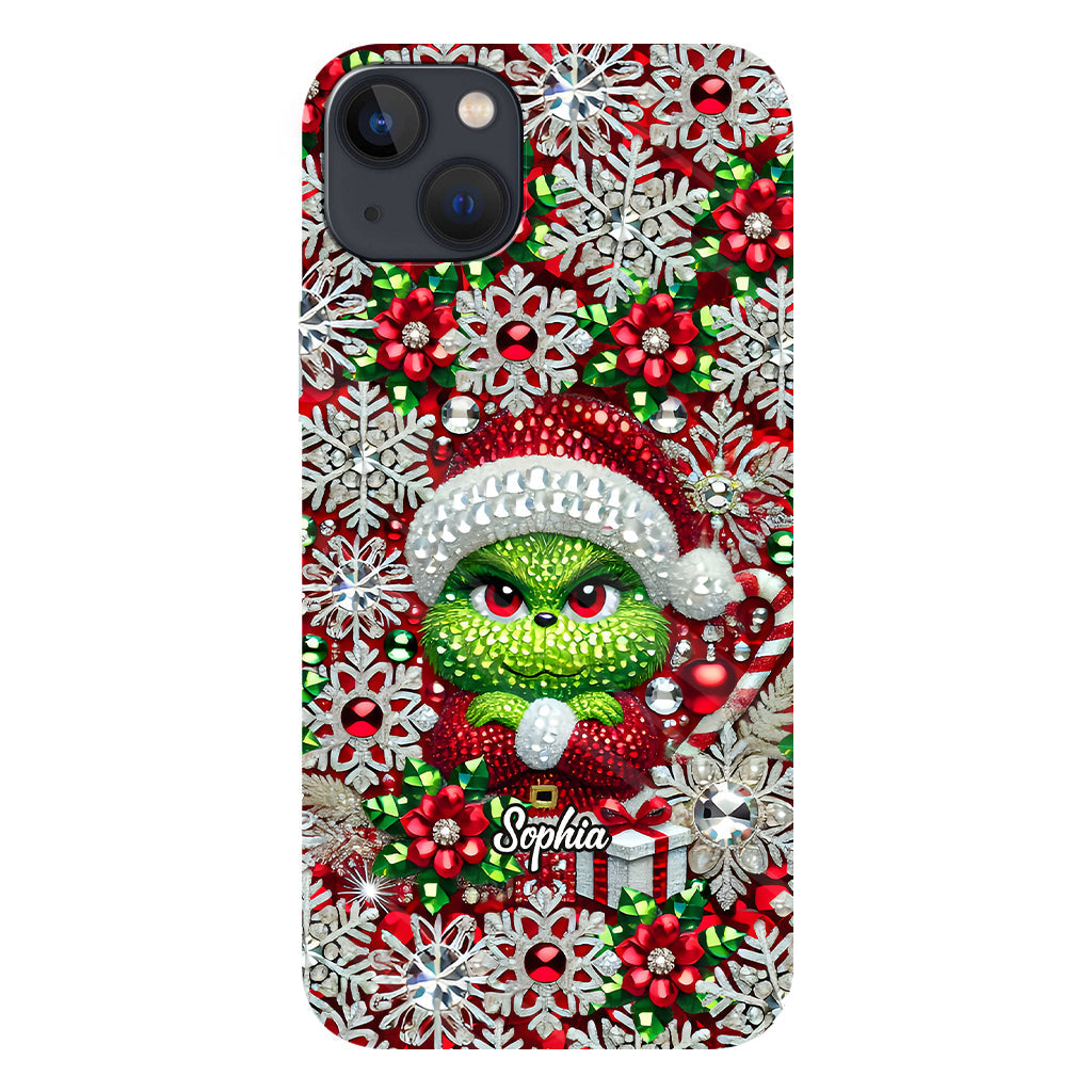 Joyeux Grinchmas - Coque de téléphone personnalisée avec imprimé intégral « Étole de Noël »