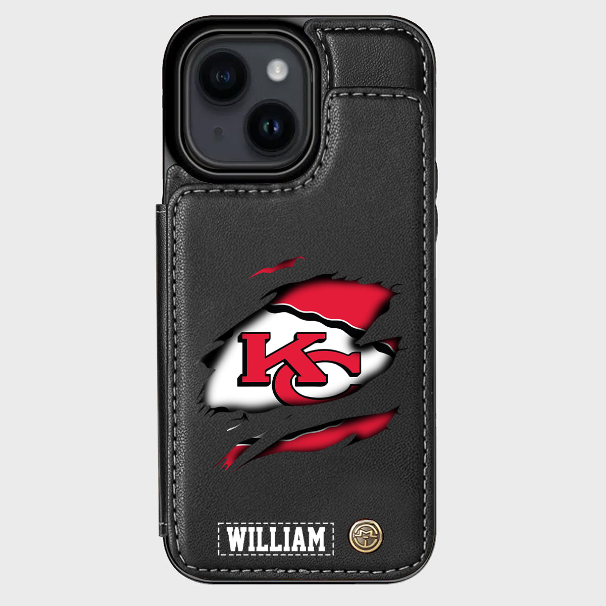 Passionné de football ? Étui portefeuille personnalisé pour téléphone, style football américain.