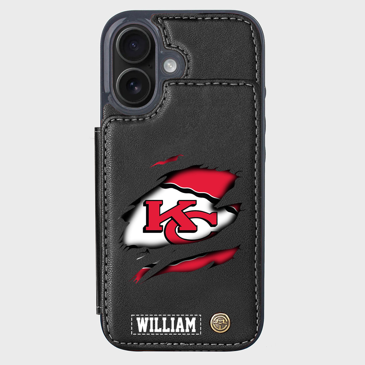 Passionné de football ? Étui portefeuille personnalisé pour téléphone, style football américain.