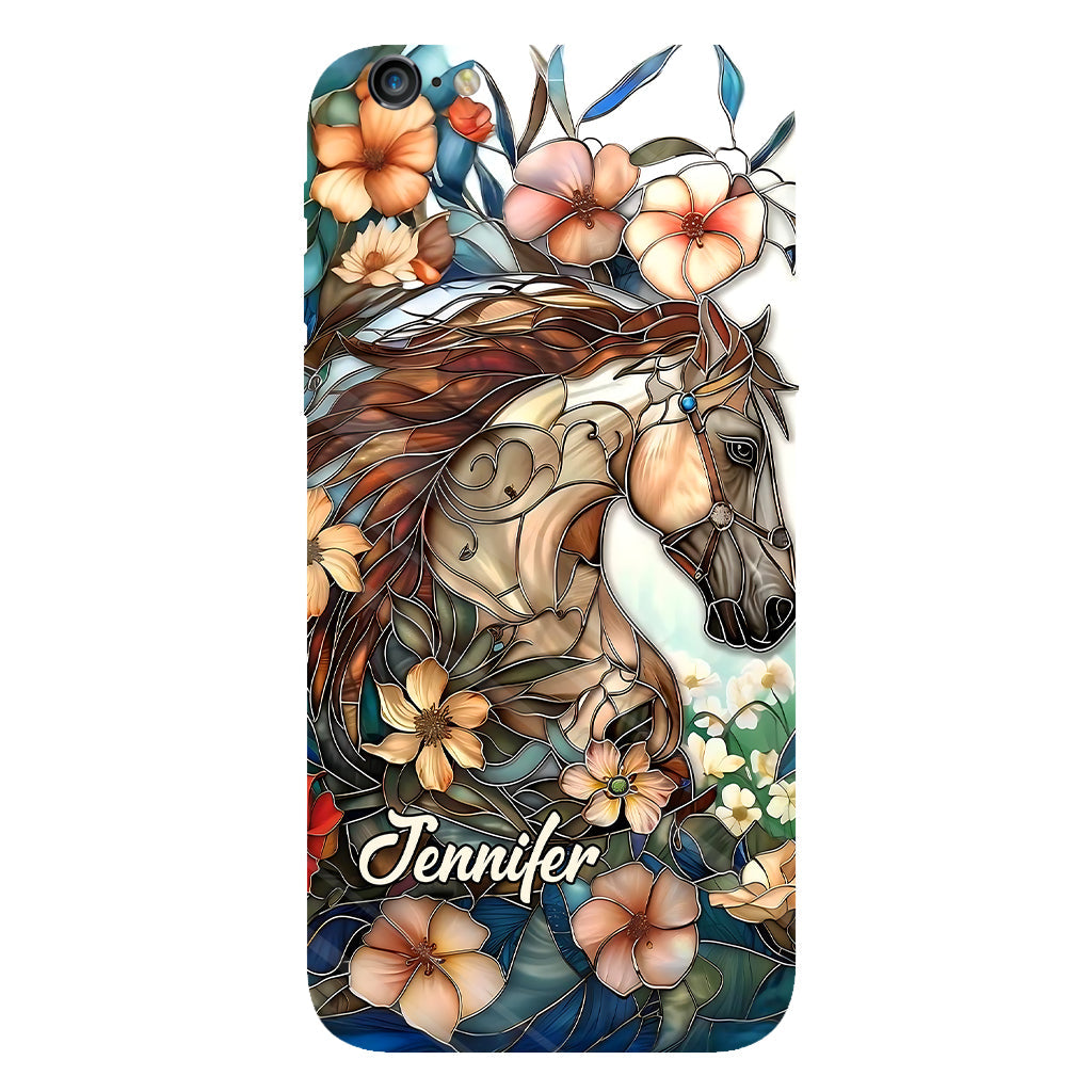 Coque de téléphone personnalisée « Amour des chevaux » avec motif intégral de cheval