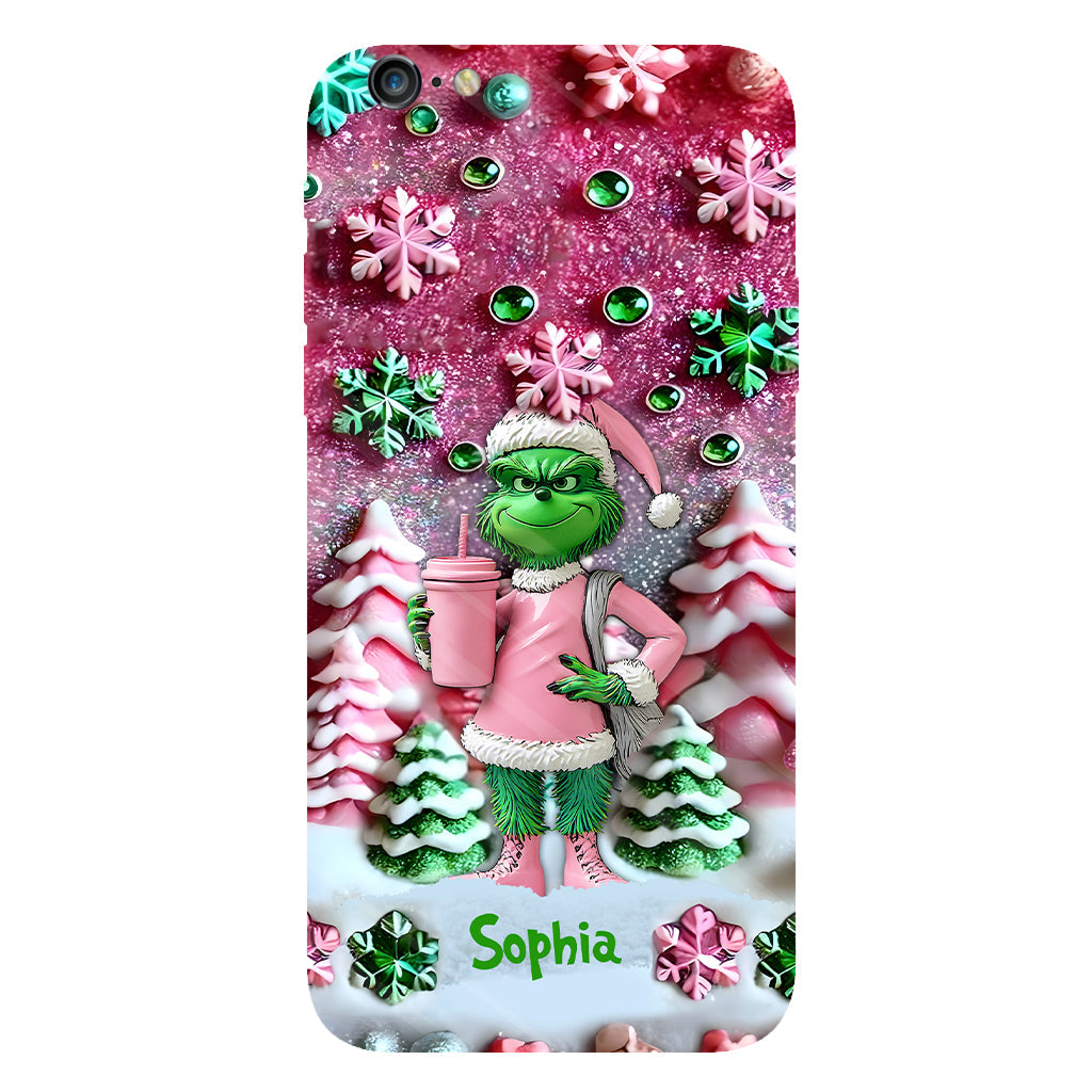 Joyeux Grinchmas - Coque de téléphone personnalisée avec imprimé intégral « Étole de Noël »