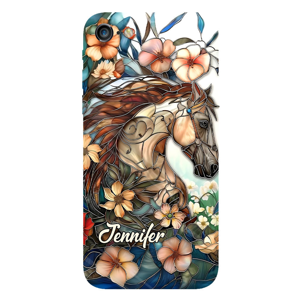Coque de téléphone personnalisée « Amour des chevaux » avec motif intégral de cheval