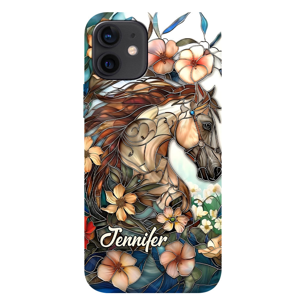 Coque de téléphone personnalisée « Amour des chevaux » avec motif intégral de cheval