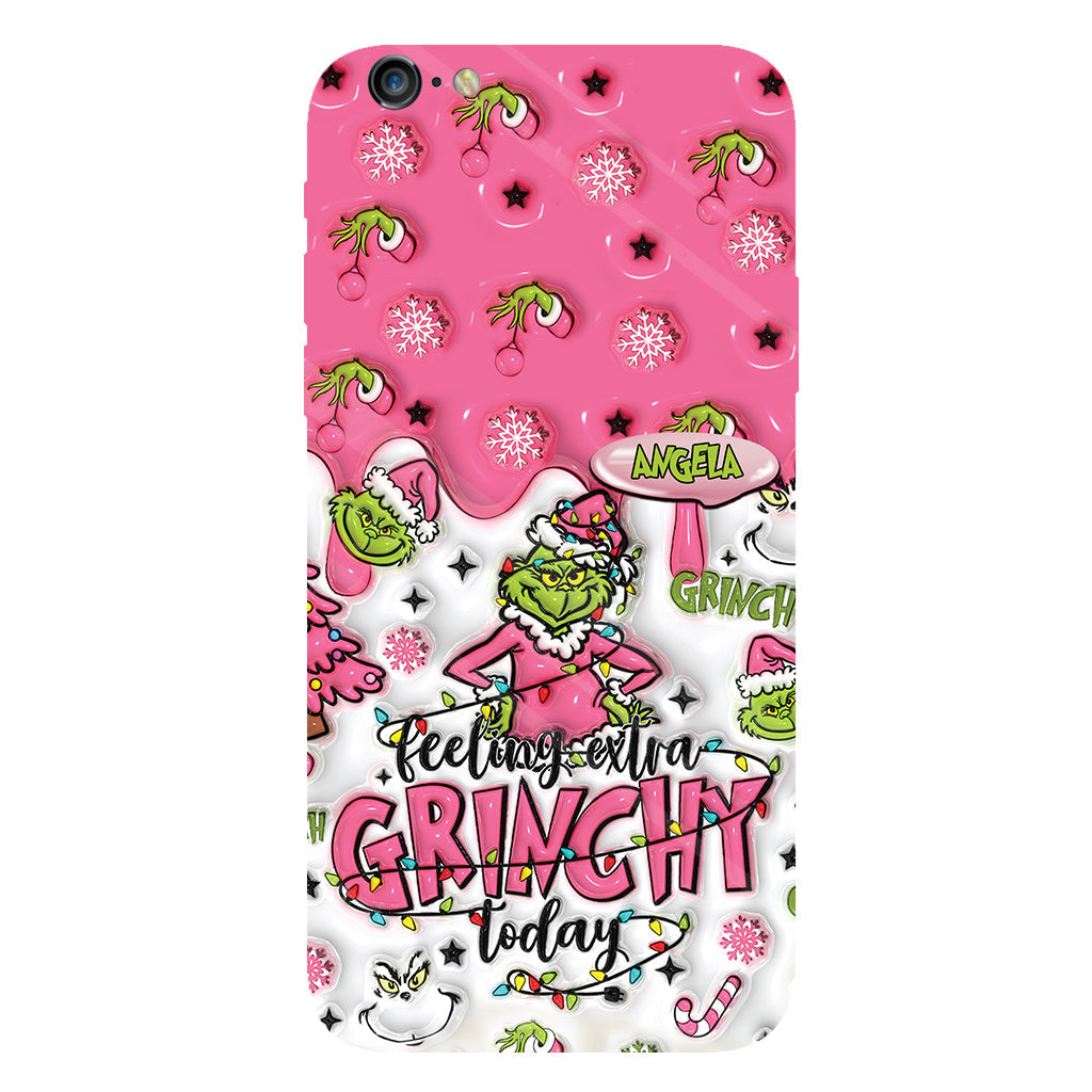 Aujourd'hui, c'est le Grinch ! - Coque de téléphone personnalisée avec imprimé intégral « Fou de Noël »