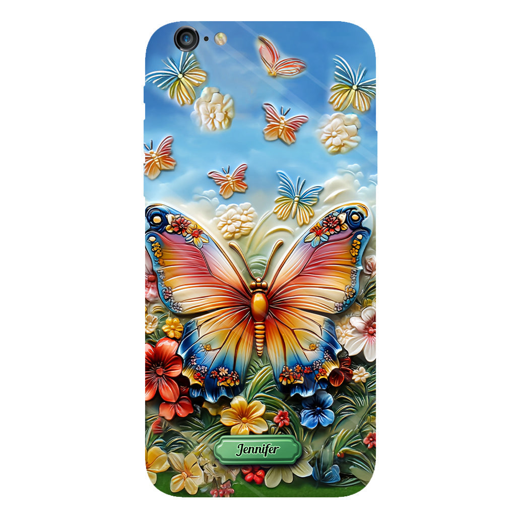 Coque de téléphone personnalisée avec magnifique motif papillon, abeille, libellule et colibri