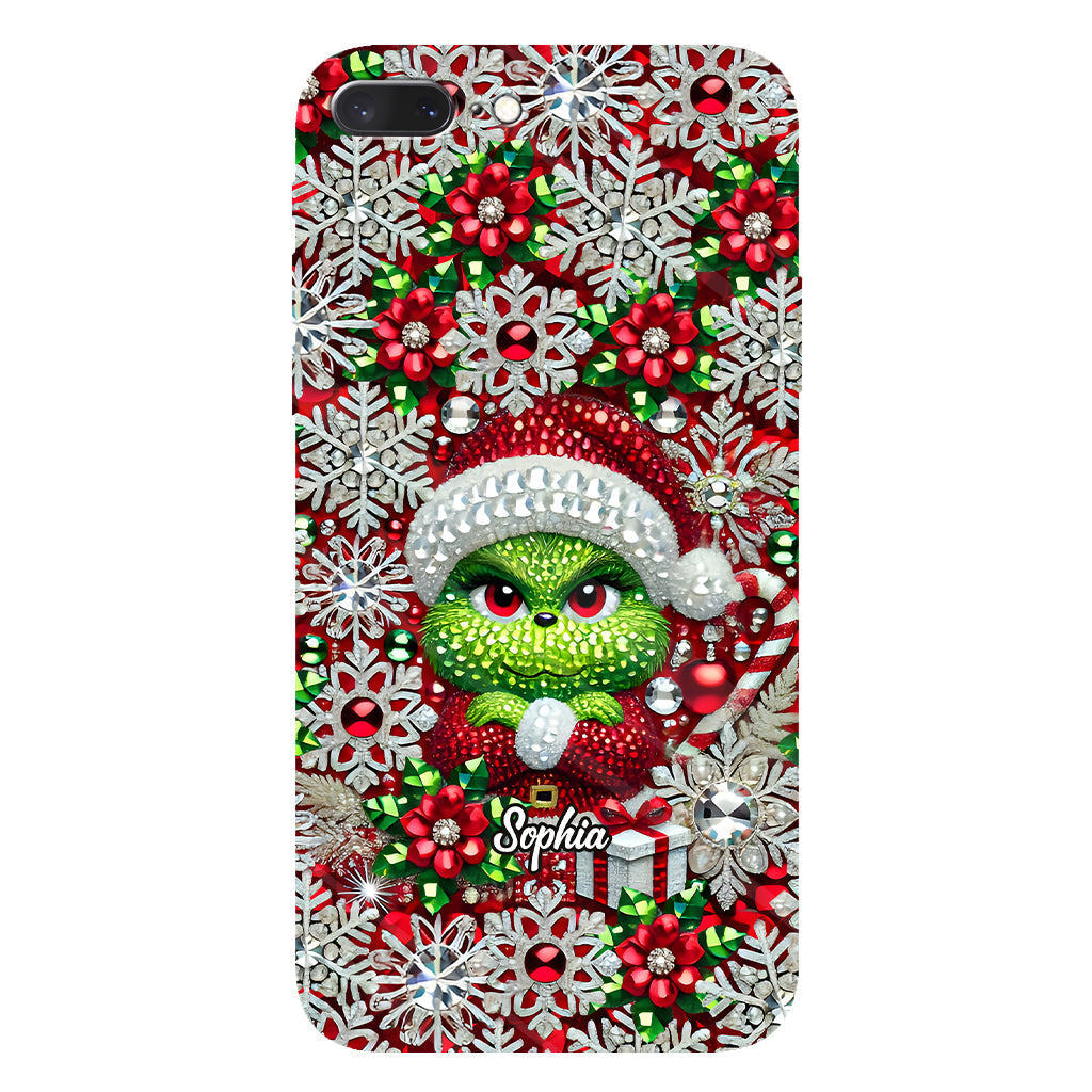 Joyeux Grinchmas - Coque de téléphone personnalisée avec imprimé intégral « Étole de Noël »