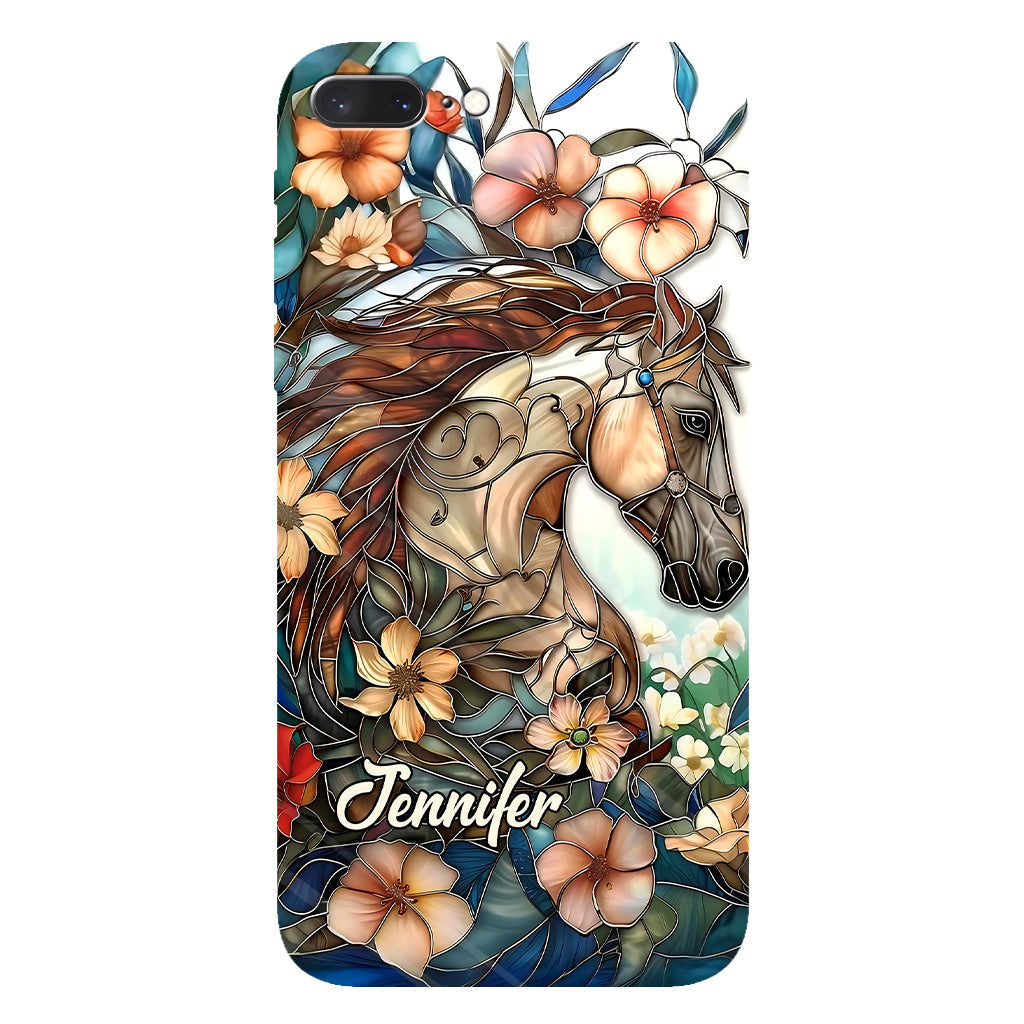 Coque de téléphone personnalisée « Amour des chevaux » avec motif intégral de cheval