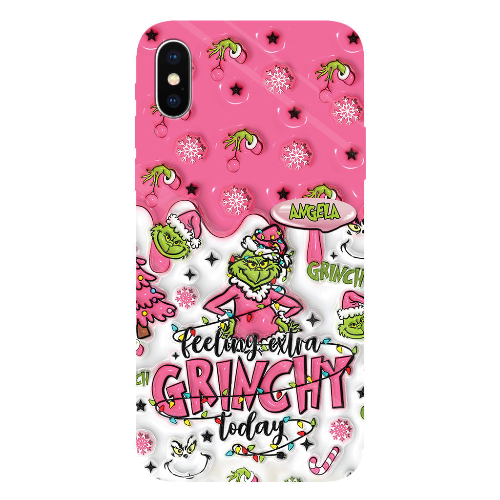 Aujourd'hui, c'est le Grinch ! - Coque de téléphone personnalisée avec imprimé intégral « Fou de Noël »