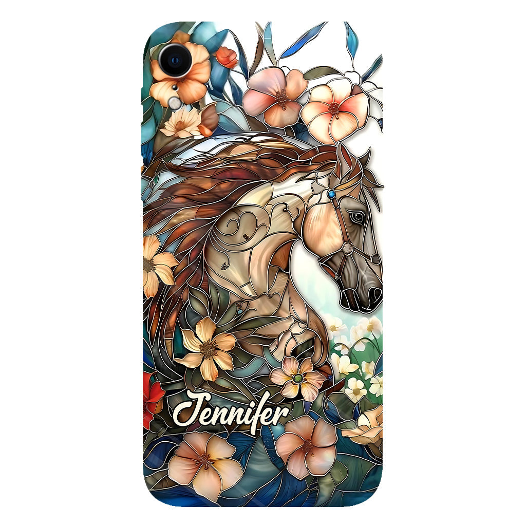 Coque de téléphone personnalisée « Amour des chevaux » avec motif intégral de cheval