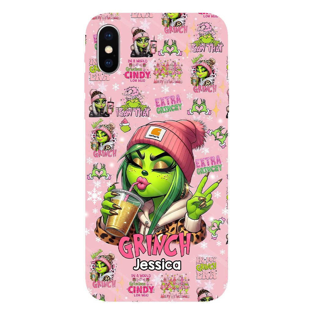 Coque de téléphone Pinky - Imprimé intégral « Étole de Noël » personnalisé