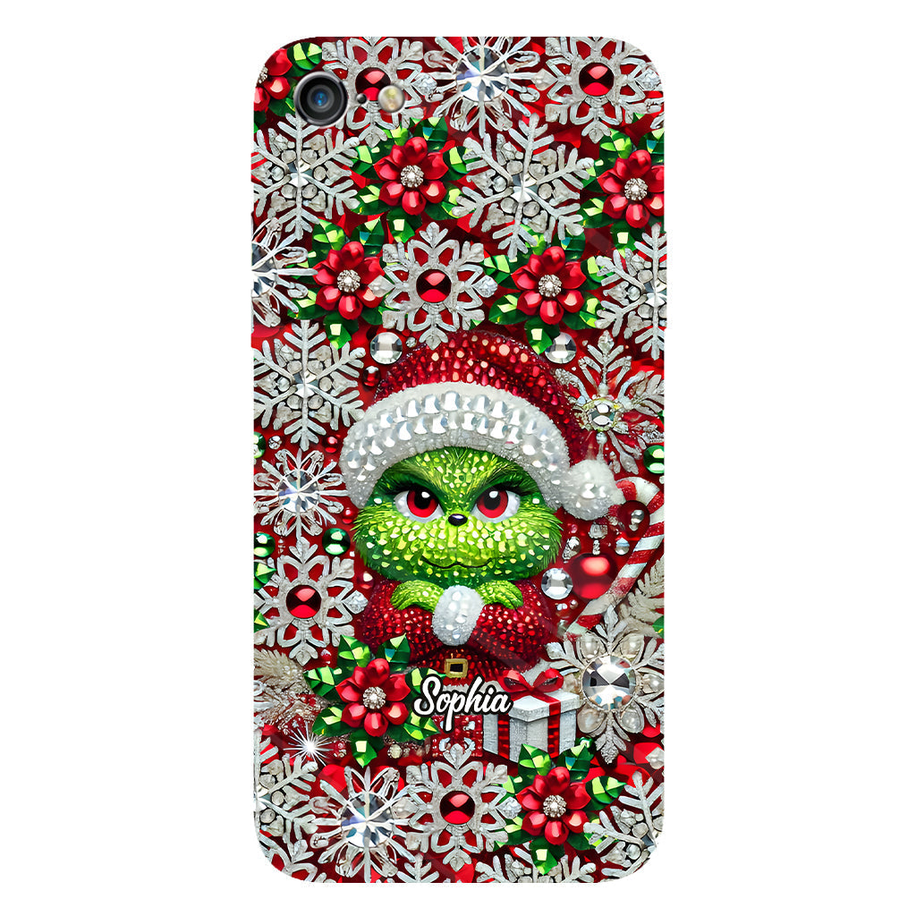 Joyeux Grinchmas - Coque de téléphone personnalisée avec imprimé intégral « Étole de Noël »