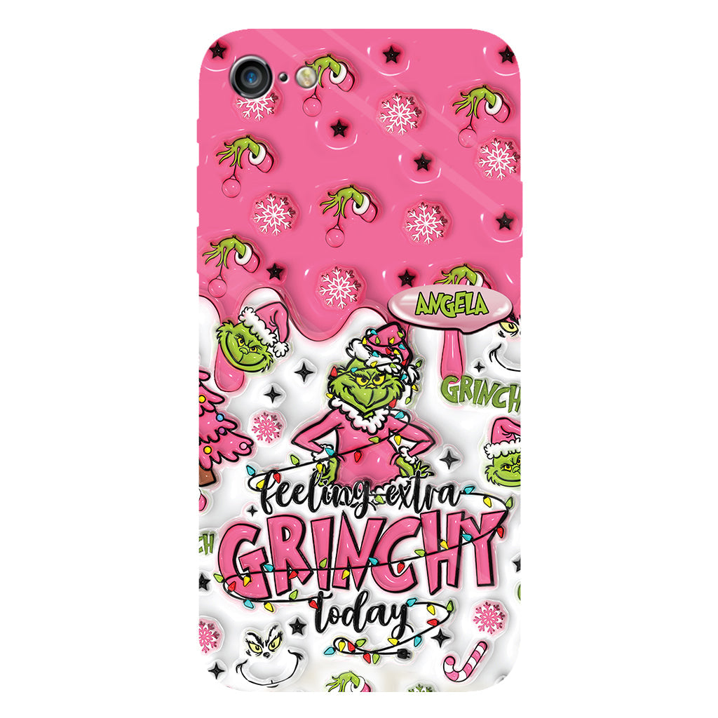 Aujourd'hui, c'est le Grinch ! - Coque de téléphone personnalisée avec imprimé intégral « Fou de Noël »