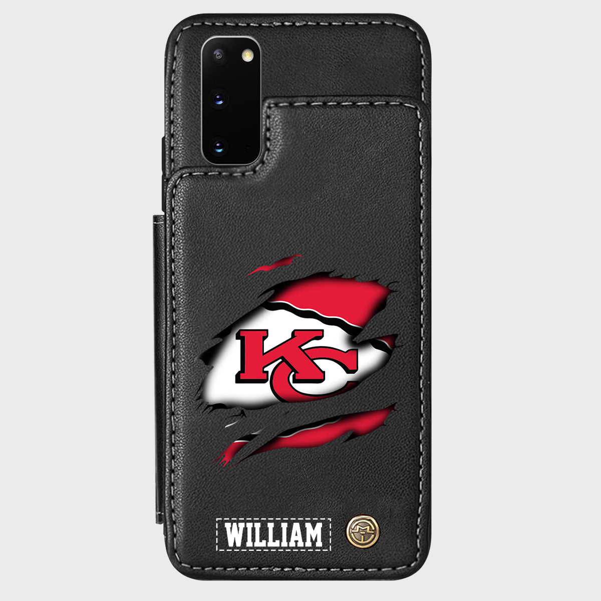 Passionné de football ? Étui portefeuille personnalisé pour téléphone, style football américain.