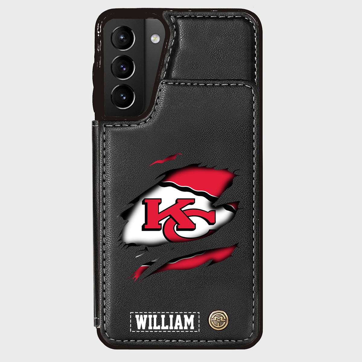 Passionné de football ? Étui portefeuille personnalisé pour téléphone, style football américain.