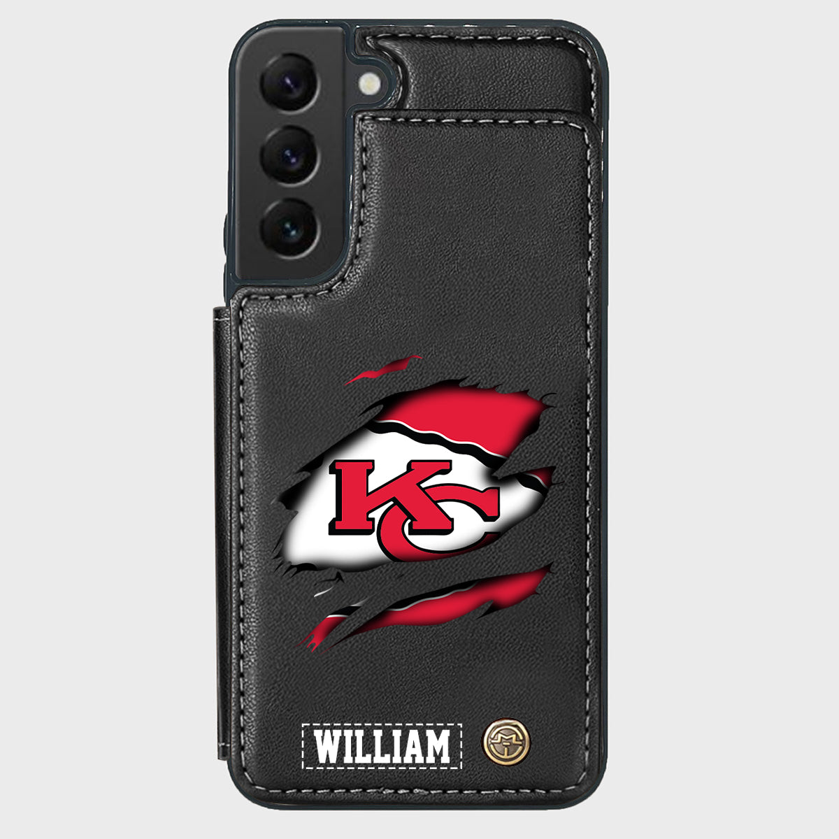 Passionné de football ? Étui portefeuille personnalisé pour téléphone, style football américain.