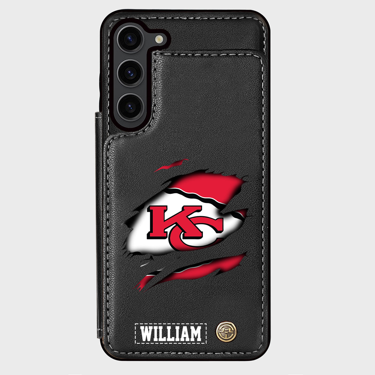 Passionné de football ? Étui portefeuille personnalisé pour téléphone, style football américain.