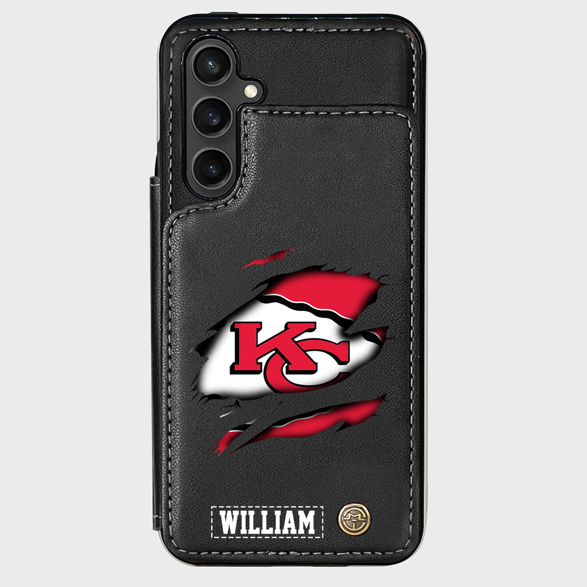 Passionné de football ? Étui portefeuille personnalisé pour téléphone, style football américain.
