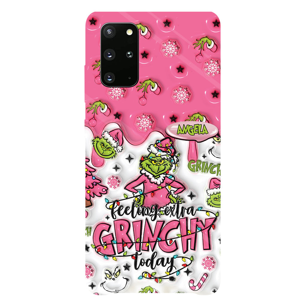 Aujourd'hui, c'est le Grinch ! - Coque de téléphone personnalisée avec imprimé intégral « Fou de Noël »