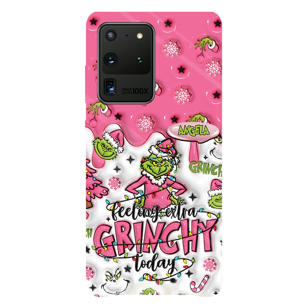 Aujourd'hui, c'est le Grinch ! - Coque de téléphone personnalisée avec imprimé intégral « Fou de Noël »
