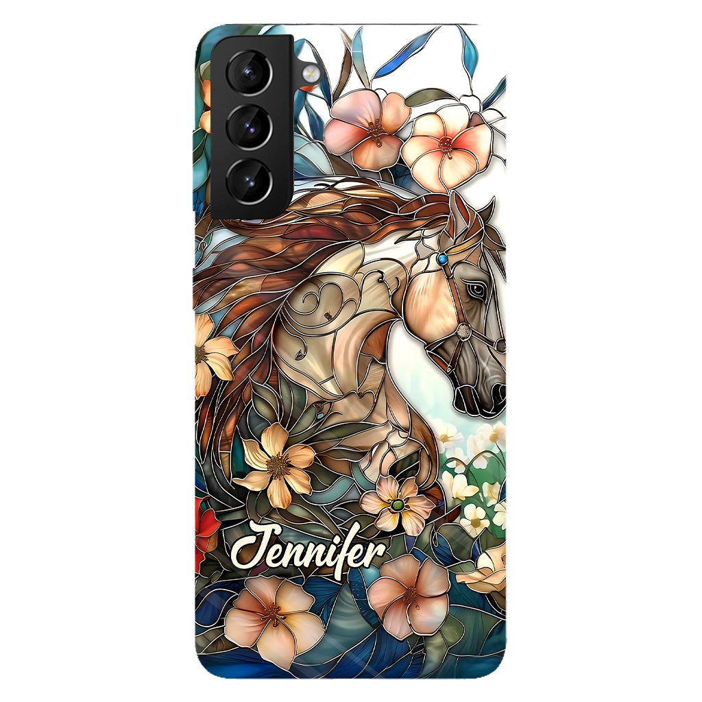 Coque de téléphone personnalisée « Amour des chevaux » avec motif intégral de cheval