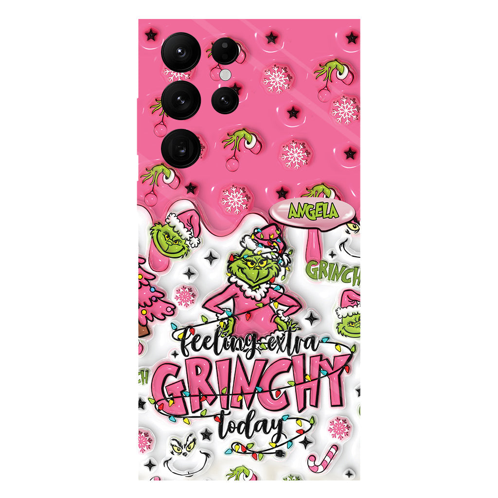 Aujourd'hui, c'est le Grinch ! - Coque de téléphone personnalisée avec imprimé intégral « Fou de Noël »
