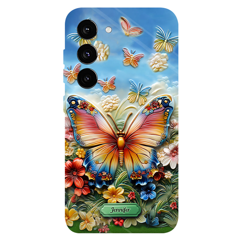 Coque de téléphone personnalisée avec magnifique motif papillon, abeille, libellule et colibri