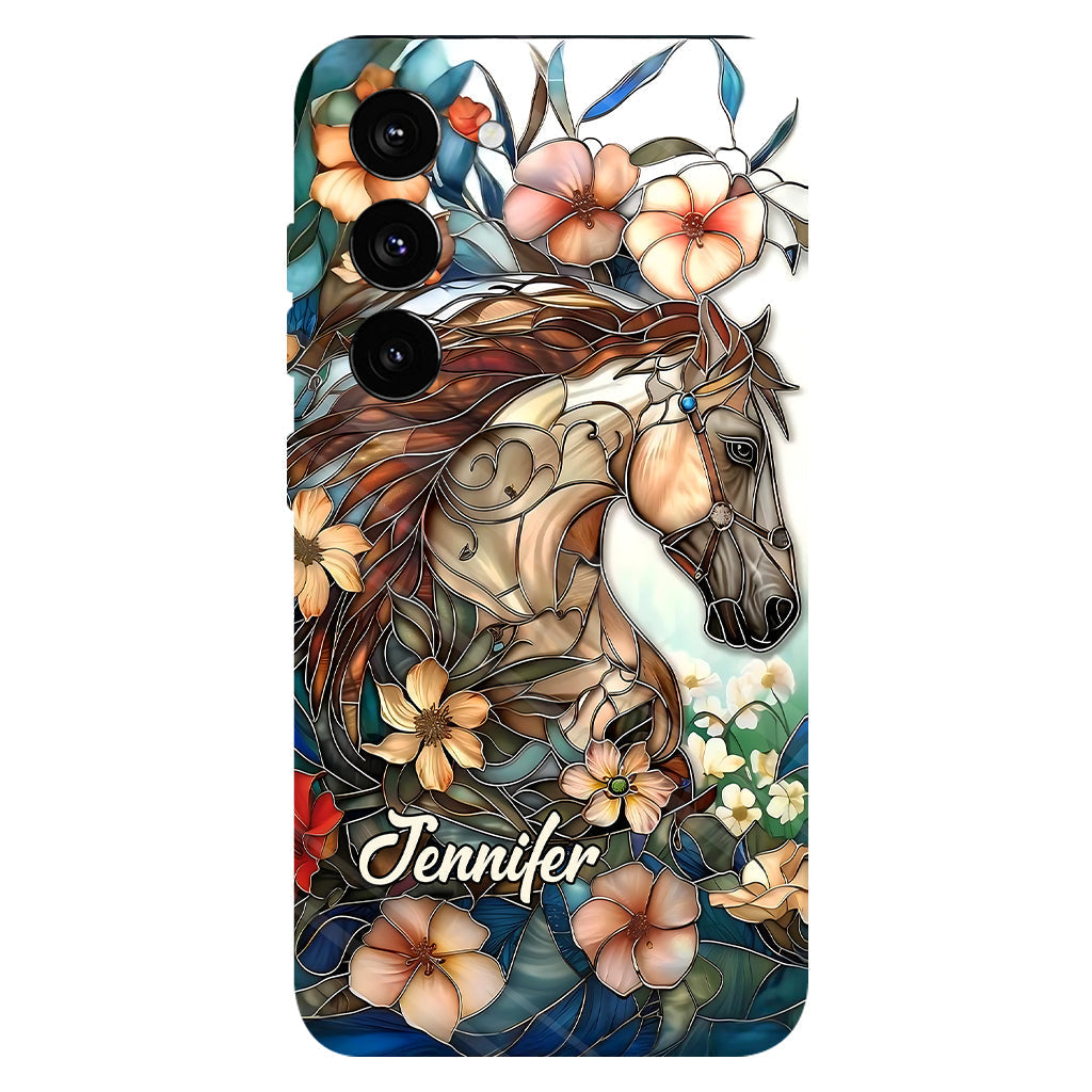 Coque de téléphone personnalisée « Amour des chevaux » avec motif intégral de cheval