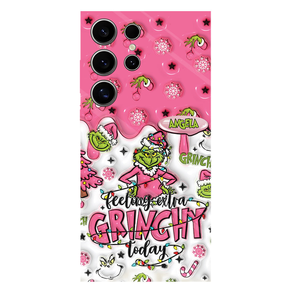 Aujourd'hui, c'est le Grinch ! - Coque de téléphone personnalisée avec imprimé intégral « Fou de Noël »