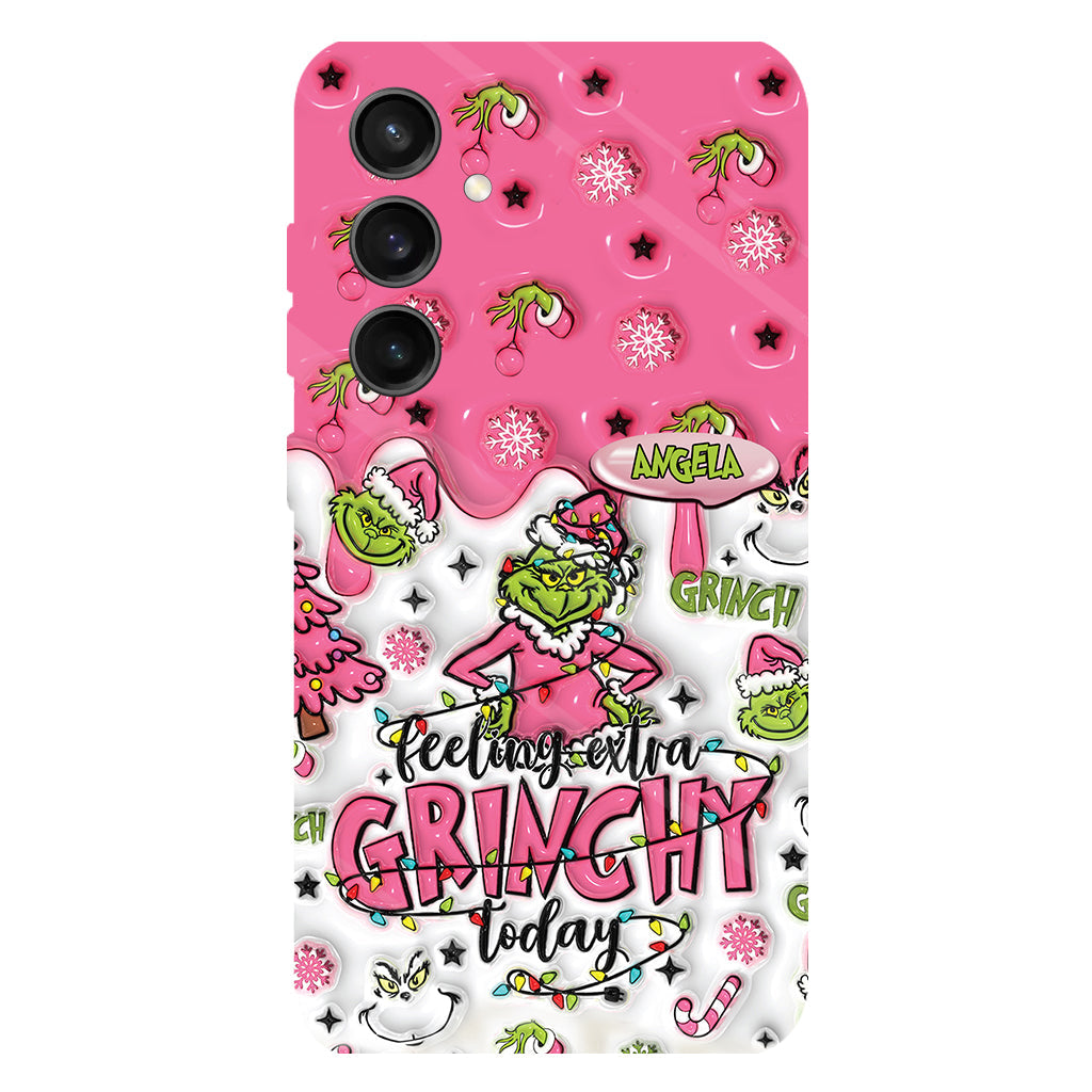Aujourd'hui, c'est le Grinch ! - Coque de téléphone personnalisée avec imprimé intégral « Fou de Noël »