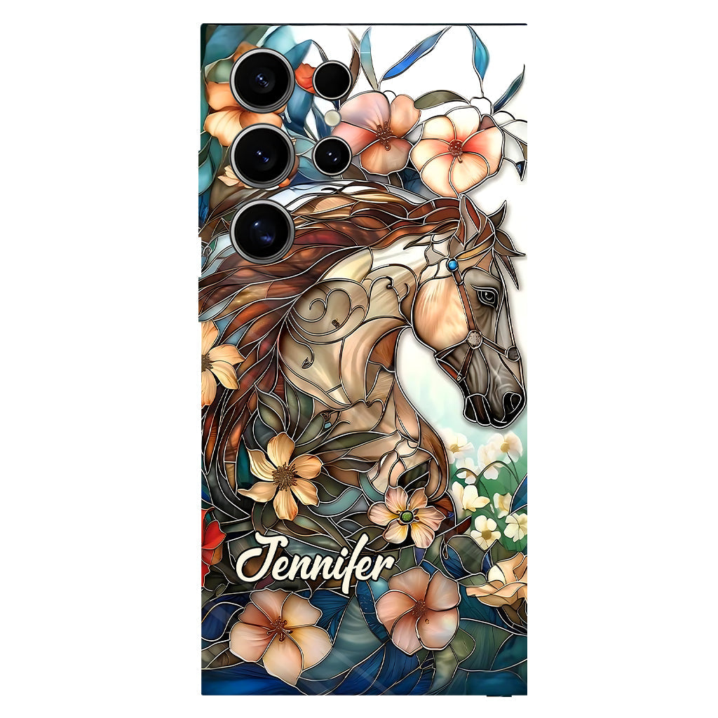 Coque de téléphone personnalisée « Amour des chevaux » avec motif intégral de cheval