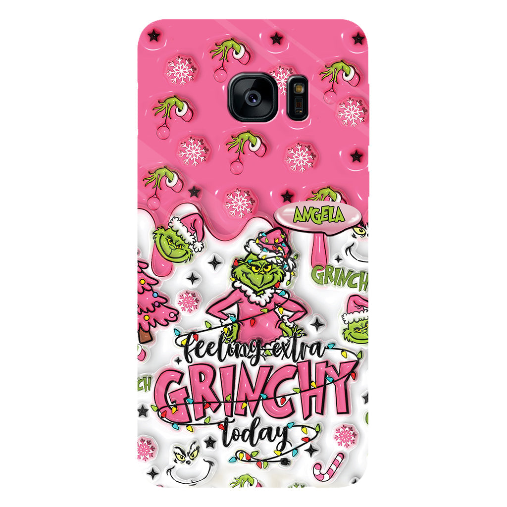 Aujourd'hui, c'est le Grinch ! - Coque de téléphone personnalisée avec imprimé intégral « Fou de Noël »