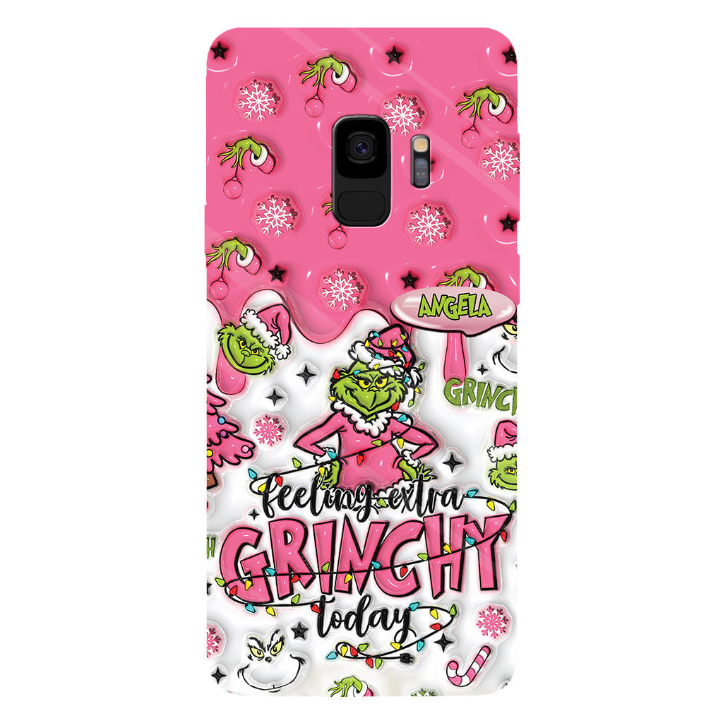 Aujourd'hui, c'est le Grinch ! - Coque de téléphone personnalisée avec imprimé intégral « Fou de Noël »