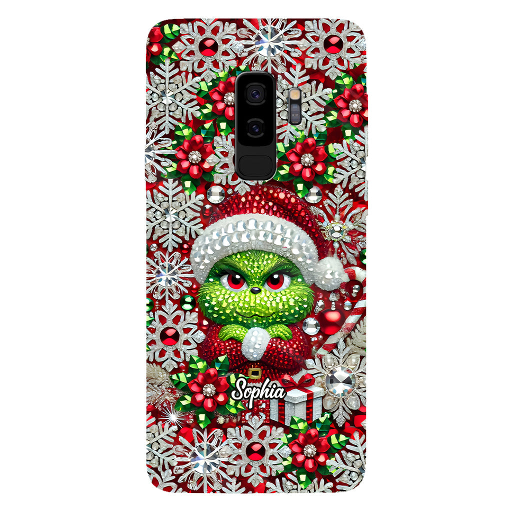 Joyeux Grinchmas - Coque de téléphone personnalisée avec imprimé intégral « Étole de Noël »