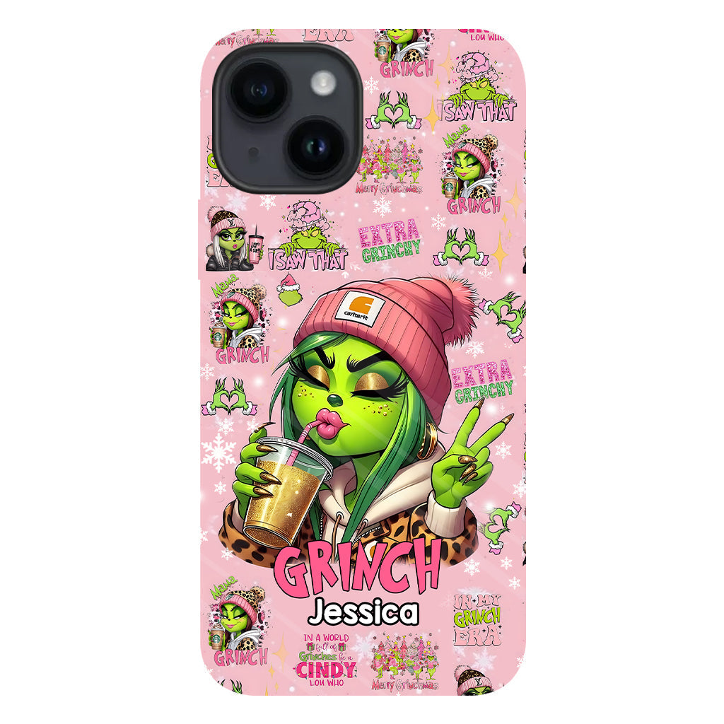 Coque de téléphone Pinky - Imprimé intégral « Étole de Noël » personnalisé