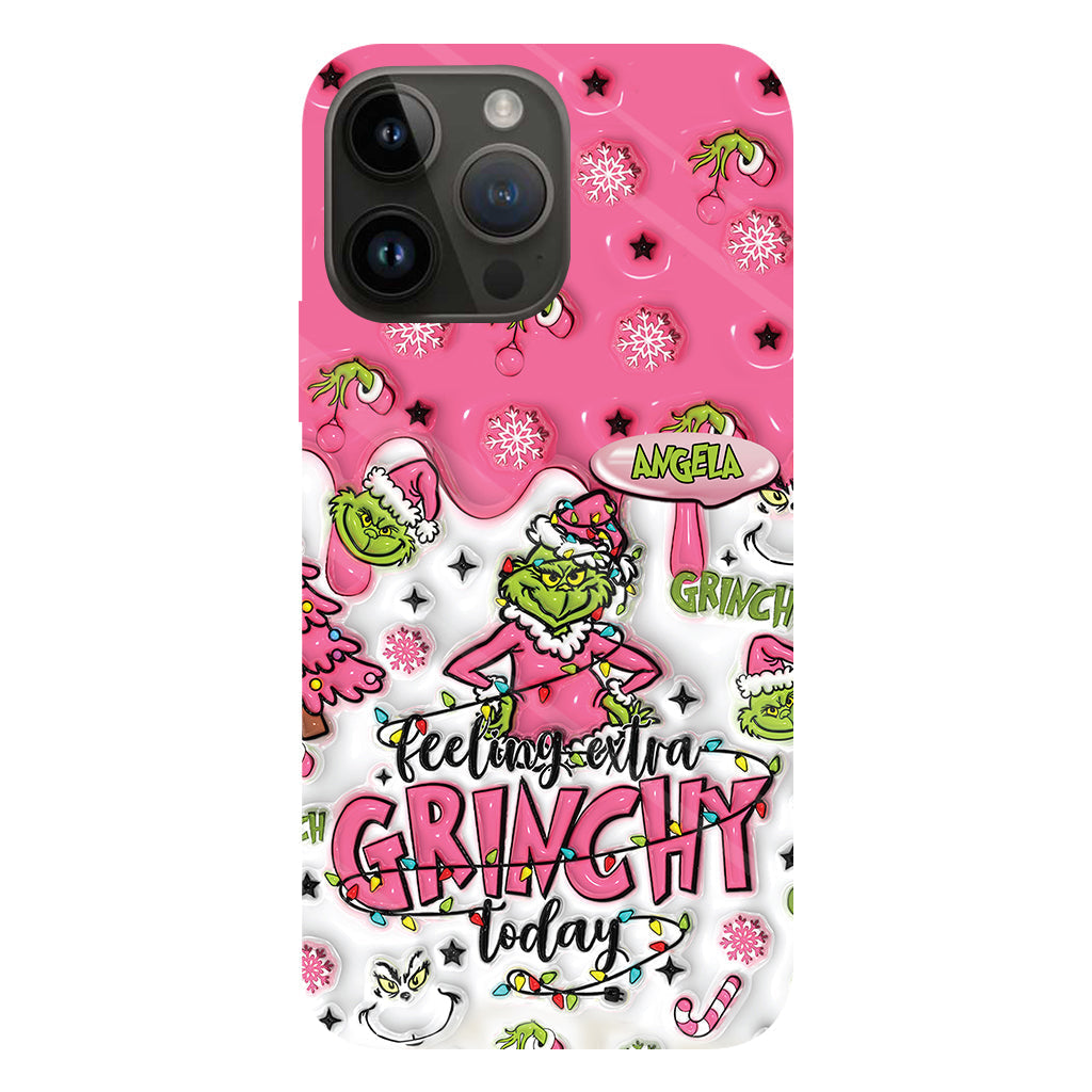 Aujourd'hui, c'est le Grinch ! - Coque de téléphone personnalisée avec imprimé intégral « Fou de Noël »